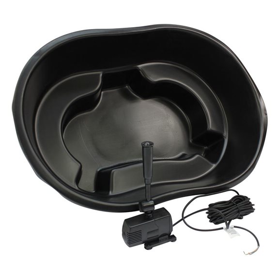 additional image for Ladybower Black Plastic Heavy Duty Garden Pond Kit with 1000LPH Bermuda Fountain Pump