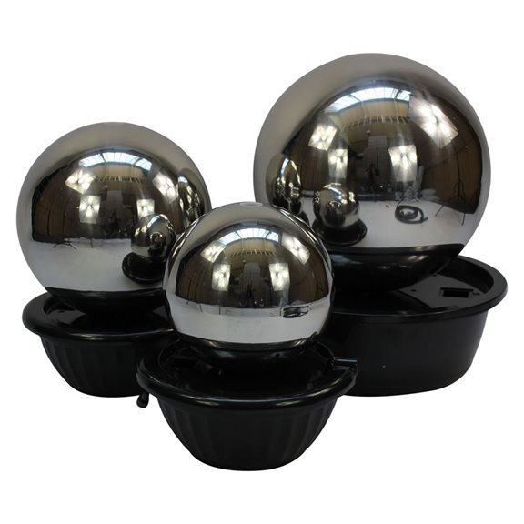 additional image for 30cm Sphere Stainless Steel Water Feature with LED Lights