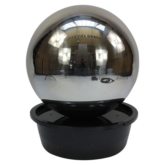 additional image for 60cm Solar Powered Stainless Steel Sphere Water Feature