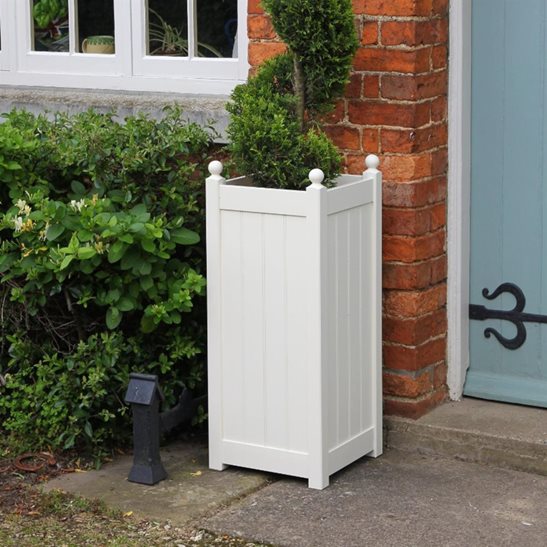 Classic Painted Tall Garden Planter Cream with Free Liner