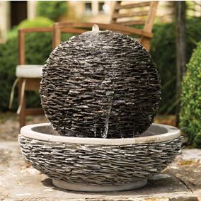 Lagoon 40cm Slate Effect Sphere & Bowl Water Feature