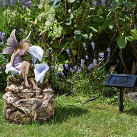 Magical Fairy On Rock Solar Water Feature