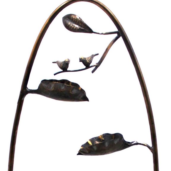 additional image for Metal Birds on Leaves Water Feature