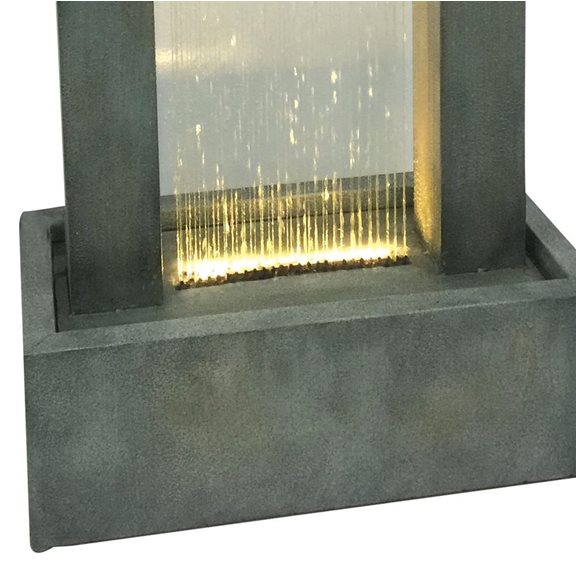 additional image for Novara Zinc Metal Water Feature with Rain Effect