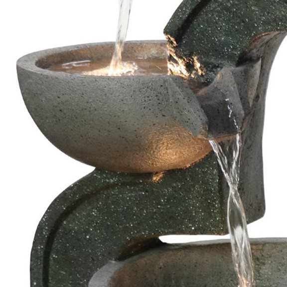 additional image for Heart Shaped Bowls Lit Water Feature