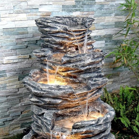 additional image for 5 Pool Rock Water Feature with Lights