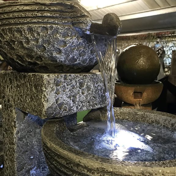 additional image for Large Grey 4 Bowl Water Feature