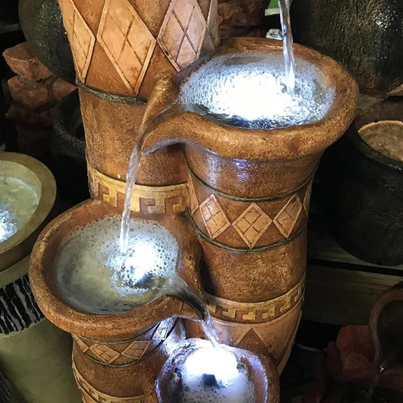 additional image for Aztec Jugs Water Feature with LED Lights