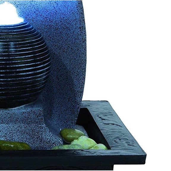 additional image for Perano Ribbed Ball LED Lit Indoor Water Feature