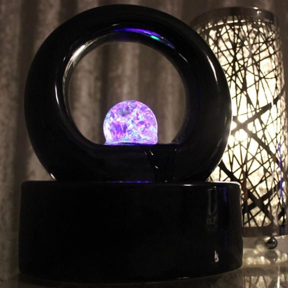 additional image for Roselle Indoor Tabletop Lit Water Feature with Crystal Ball