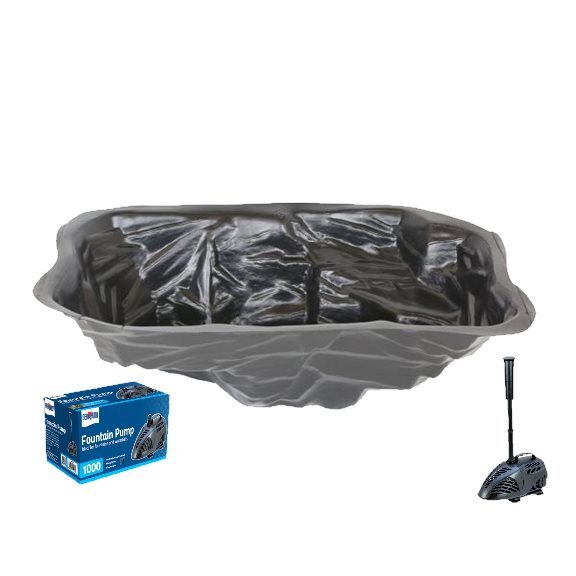 additional image for Shirebrook Starter Garden Pond Kit with 1000 LPH Bermuda Fountain Pump