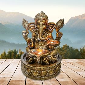 Ganesh Oriental Elephant Water Feature with LED Lights