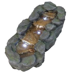Slate River Falls Water Feature with LED Lights