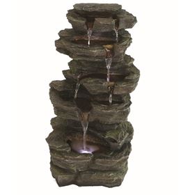 Slate Falls Solar Water Feature with LED Light