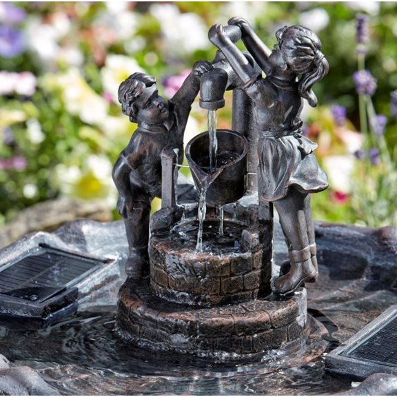 additional image for Solar Powered Children Tipping Pail Garden Water Feature