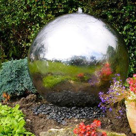 100cm Sphere Stainless Steel Water Feature with LED Lights