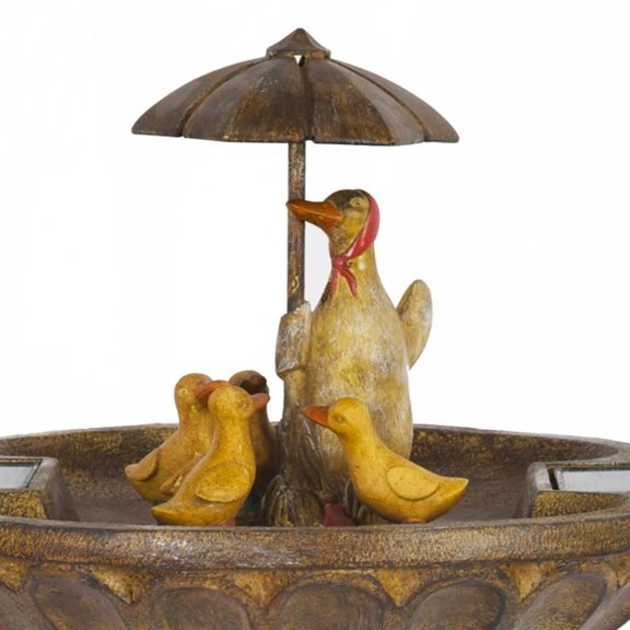 additional image for Umbrella Duck Family Birdbath Solar Water Feature