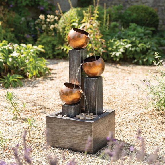 additional image for Stacked Copper Pouring Jugs Garden Water Feature