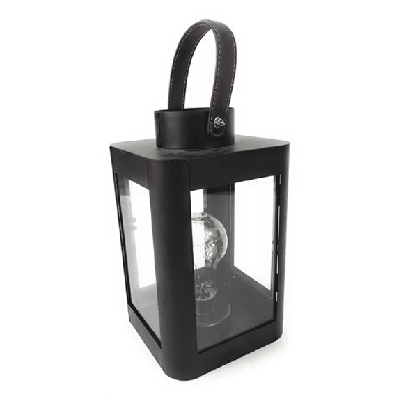 additional image for Black Metal Lantern Light with Retro Bulb and Warm White Micro LED's
