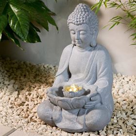 Oriental Buddha Water Feature with LED Light