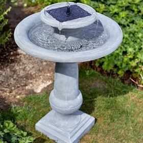 Chatsworth Solar Powered Garden Water Feature Bird Bath
