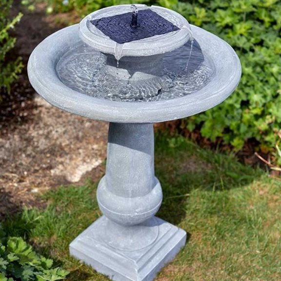 additional image for Chatsworth Solar Powered Garden Water Feature Bird Bath