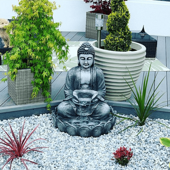 additional image for Grey Sitting Buddha Water Feature