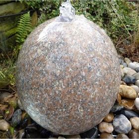 40cm Granite Sphere Drilled Water Feature Salmon Kit