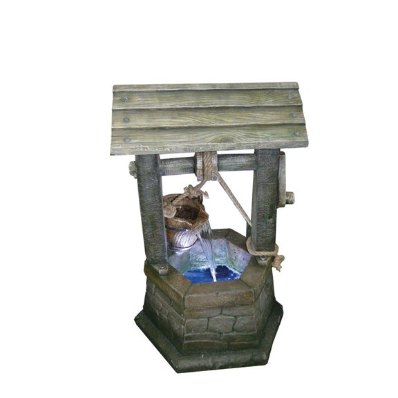 additional image for Medium Stone Wishing Well Lit Water Feature