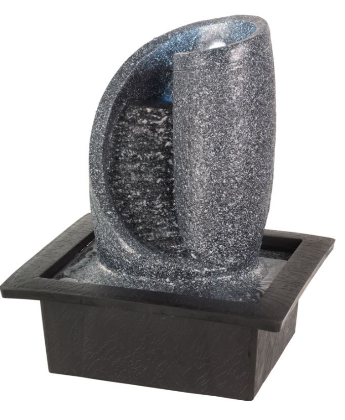 Direct Global Trading Calvera Ribbed Sphere Indoor Tabletop Water Feature 