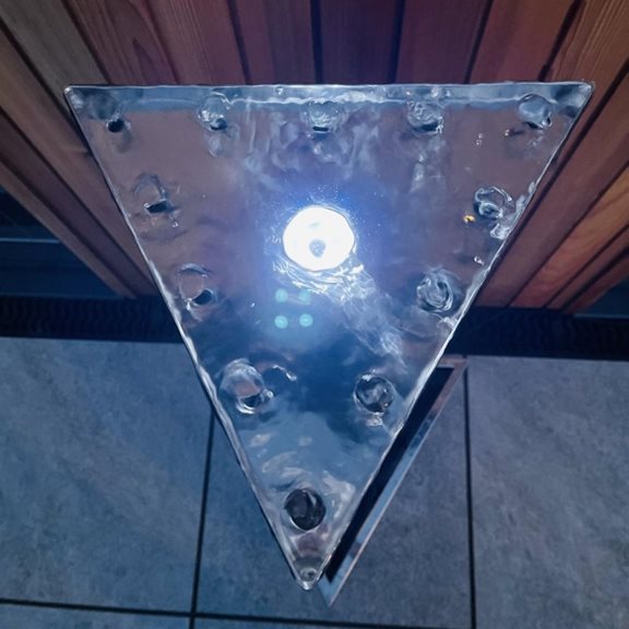 additional image for Stainless Steel Pyramid Column Luxury Water Feature with LED Lights