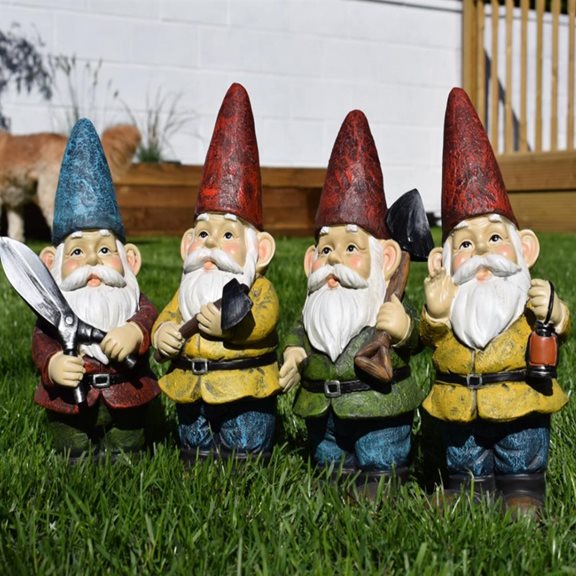 Working Garden Gnomes Set Of 4